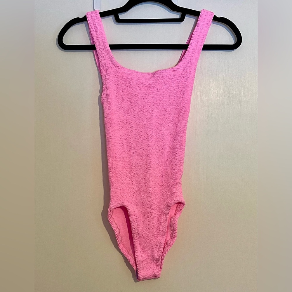 NWT Hunza G Square Neck One Piece Pink Bubblegum